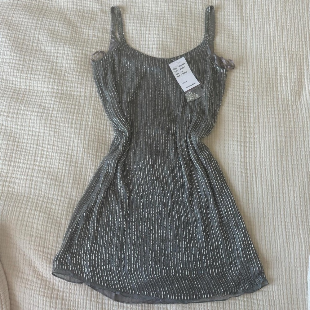 Beaded Silver Dress